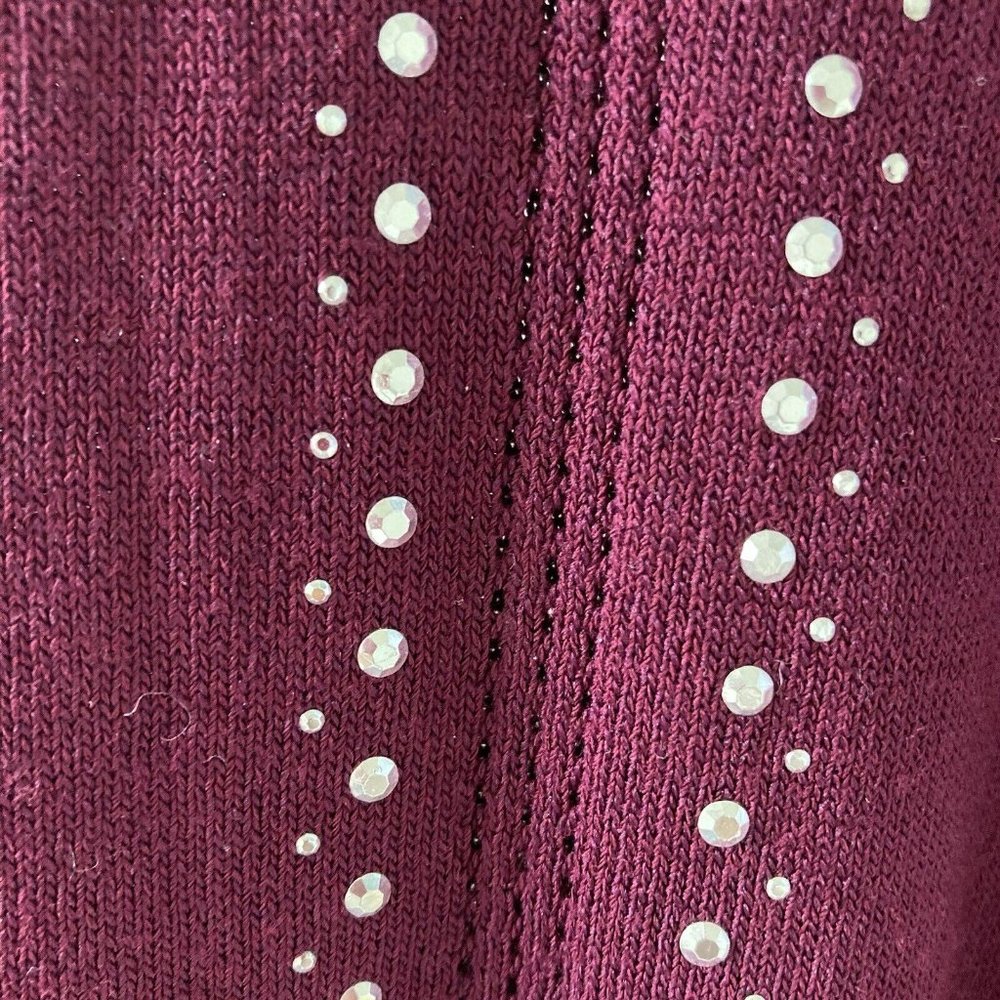 Ladies Women Knitted Long Sleeve Crew Neck Jumper Sweater Rhinestone Pullover - Picture 4 of 13